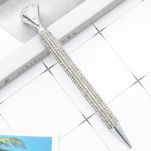 1-4pcs Creative Colorful Metal Sparkling Diamond-Embellished Ballpoint Pens With Retractable Nib, Suitable For School Office Writing Work, School Stationery, Gifts,Back To School .For Birthday Wedding Valentine's Day Gift
