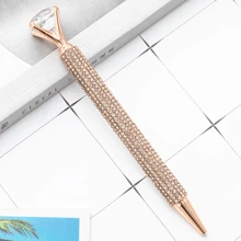 1-4pcs Creative Colorful Metal Sparkling Diamond-Embellished Ballpoint Pens With Retractable Nib, Suitable For School Office Writing Work, School Stationery, Gifts,Back To School .For Birthday Wedding Valentine's Day Gift