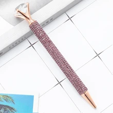 1-4pcs Creative Colorful Metal Sparkling Diamond-Embellished Ballpoint Pens With Retractable Nib, Suitable For School Office Writing Work, School Stationery, Gifts,Back To School .For Birthday Wedding Valentine's Day Gift