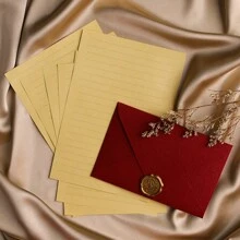 5pcs Vintage Style Linen Envelopes - Chinese Style Cards, Invitations, Postcards, Wax Seal Compatible, 250g Premium Quality Back To School - White - View 5