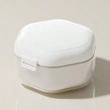 1 pieza Caja portátil para remojar dentaduras postizas y frenos invisibles - Estuche de almacenamiento de plástico duradero para el cuidado oral profesional (frenos no incluidos), para limpieza y almacenamiento de retenedores - Multicolor - Ver 13