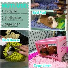 1pc Guinea Pig Cage Liner Washable, Fleece Bedding Cage Liners, Absorbent Rabbit Mats ,Fleece Guinea Pig Bedding Pee Pads,Reusable Guinea Pig Chenille Bed Training Pad ,Small Animal Sleeping Bedding Mat For Bunny Liners For Chinchilla Cage Rabbit Hamster Cat For Christmas And Halloween New Year Gift Decor Gift - Multicolor - View 6