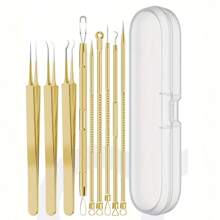 Set de 4/5/7/9 piezas de herramientas de acero inoxidable para extracción de acné y puntos negros, sin olor, para limpieza facial con puntas para piel normal, extractor de espinillas, puntos blancos y quistes para nariz y rostro