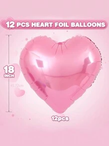 12 baloane roz alb cu inimă, baloane din folie în formă de inimă alb crem, roz deschis, 18 inch, balon din mylar cu heliu alb, roz deschis, nisip, pentru baby shower, aniversare, decorațiuni pentru petrecerea de nuntă, ziua mamei - Multicolor - Vizualizare 14