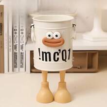 1pc Cartoon Design Metal Pen Holder - Large Capacity Desk Organizer Box, Lightweight, Painted, DIY Assembly, Tension Support, Portable, Suitable For All Occasions, Cute Animals,Back To School,School Supplies,Pencil Case,Pencil Pouch,School Bag