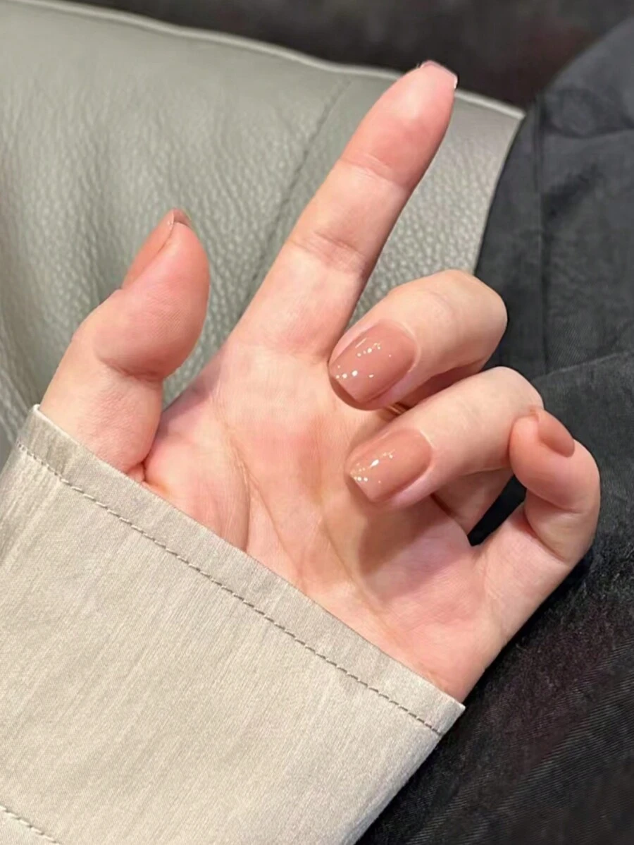 酒红色釉面美甲贴纸，万圣节美甲，亚克力美甲贴纸，纯短款假指甲贴纸，适合女性日常派对，天然指甲胶水，无需胶水的美甲产品，美甲用品 - 紫紅色 - 查看 1