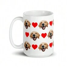 Custom Dog Face Mug, Personalized Pet Mug, Dog Mom Gift, Personalized Gift, Photo Mug, Custom Mug, Gift For Dog Lover, Dog Mom, Dog Dad, 11oz&15oz Mug - White - View 4