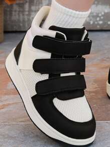 1 Pair Spring Style Black & White Fashion Kids Sports Casual Sneakers