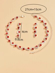 Conjunto de 4 piezas de accesorios de boda de tono dorado con perlas falsas, diamantes de imitación y collar de tachuelas con colgante de circonita cúbica ajustable, gargantilla, brazalete y aretes con elementos de baile