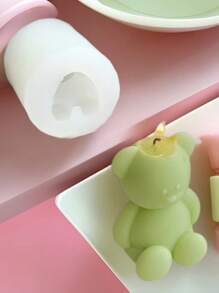 Molde de silicona con forma de 2 osos, molde 3D de oso de dibujos animados lindo, para hacer velas, jabón, aromaterapia, yeso, resina, manualidades, regalos de cumpleaños, decoración de dormitorio, regalos de boda