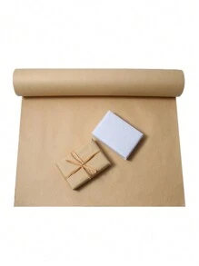 1 rollo de papel de regalo marrón/blanco, adecuado para hacer figuras de cumpleaños DIY, empaquetado de regalos florales, papel de regalo multiusos - Multicolor - Ver 7