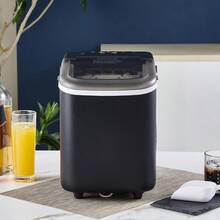 Countertop Ice Maker Machine, 6-15 Mins Ice Making Cycle, Bullet Ice Machine With Ice Scoop And Basket Inside (Black) (Silver) - Black - View 10