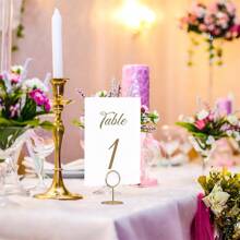 Wedding Table Card Holder - Gold Table Card Holder Photo Stand - Table Number Stand Metal Business Card Holder - Multicolor - View 5