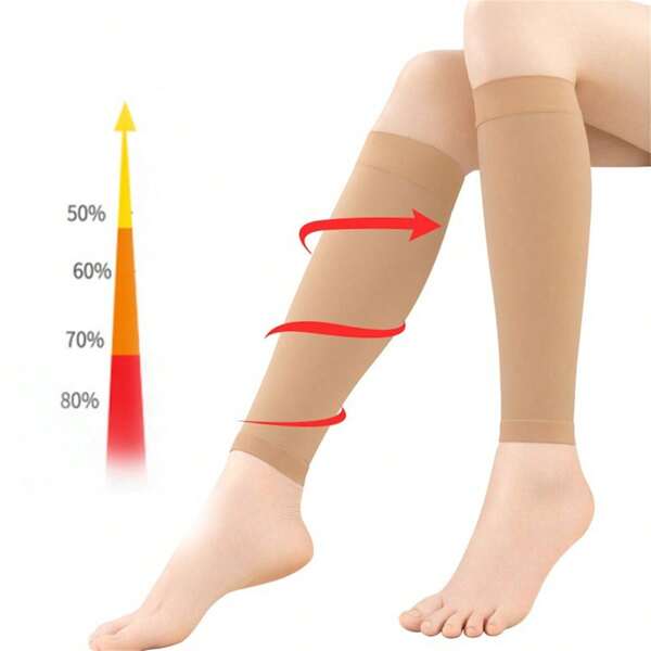 1 Pair Varicose Veins Compression Socks, Random Length Anti-Swelling Elastic Leg Shaping Hosiery For Women, Sports Grade II