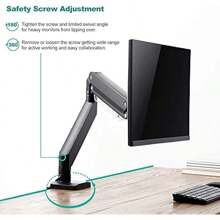 Single Monitor Gas Spring Arm For Ultrawide Screen Up To 35 Inch Heavy Duty Stand Fully Adjustable Desk Mount VESA 75 And 100mm Black - SingleMonitorArmStand-SingleArm - View 6