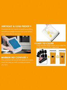 4/7/15/21pcs  Sealed Food Storage Containers With Labels  Sugar Packets, Coffee Containers, Tea Bags For Flour, Sugar, Grains, Pasta, Tea, Nuts And Coffee Beans - Keep Food Fresh And Organized,Stocking Stuffers For Women, - Black and White - View 6