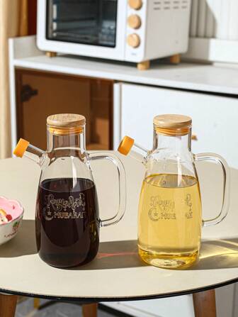 1 个星星、月亮、灯笼设计高硼硅玻璃油瓶，适用于餐厅、客厅、厨房盛放油、酱油、醋、调味品，也适用于户外、婚礼、派对、生日礼物