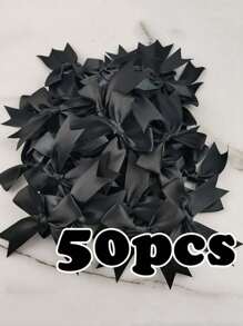 50 piezas/paquete Lazos de cinta de grosgrán hechos a mano, multicolor, suministros artesanales decorativos para envolver regalos, decoración de fiestas, accesorios para el cabello, ropa, decoraciones navideñas, del Día de San Valentín, regalos navideños y decoración navideña para el hogar - Multicolor - Ver 19