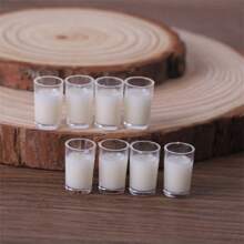 Mini Milk Cup, Milk Carton, Beer Cup, Beer Bottle, Realistic Miniature Dollhouse Decor, DIY Resin Craft Accessories, Pretend Play Home Ornaments, Home Decor
