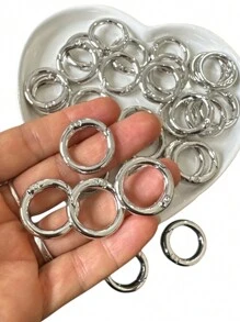 8PÇS Argolas Articulada Mosquetão 23mm - Prata - Visão 2