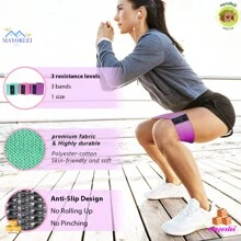 Fabric Elastic Bands For Glutes And Hips, Thigh Workout Bands, Squats, Elastic Circle, Fitness, Loops, Yoga, Gym Equipment - 彩色 - 查看 7