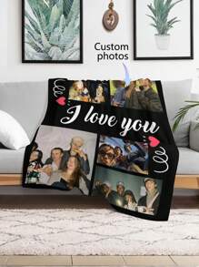 1pc Customizable Photo Blanket, Upgraded And Thickened Fabric, Soft And Comfortable, Can Be Used In Bedroom, Living Room And Other Occasions, Can Be Used As Valentine's Day For Housewarming, Sofa, Bed, Car, Tea Room, Bedroom, Bathroom, Living Room, Dining Room - Photo - View 17