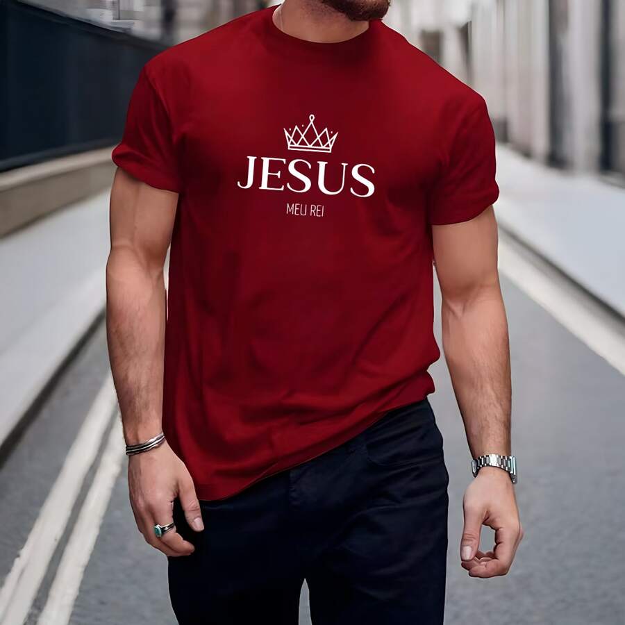 Men's Basic Jesus Stylish T-Shirt 100% Cotton Round Neck Premium Line COD050