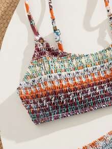 时尚印花比基尼套装，女士两件套泳衣，适合海滩、夏季