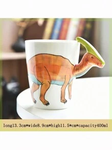 1 件 400 毫升/13.5 盎司手绘陶瓷咖啡杯、创意 3D 立体动物恐龙杯茶杯、独特古怪的牛奶杯（霸王龙杯、异特龙杯、三角龙杯、棘龙杯、腕龙杯、副骨骼杯和龙虾杯、螃蟹杯、海马杯），可作为情侣礼物、儿童节礼物、生日礼物和早餐杯。返校季 - 款式 - 查看 8