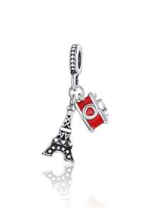 1 peça Pingente da Série de Viagens de Avião, Pingente de Jóias DIY de Torre Eiffel Globo de Bilhete Com Gato & Cachorro, Presente Ideal Para Fazer Pulseiras DIY Delicadas
