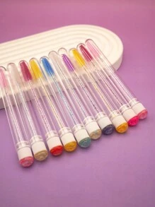 1/3/5pcs Transparent Crystal Colorful Tube Eyelash & Eyebrow Brush, Portable Makeup Lash Extension Tool For Travel,Giveaways - Multicolor - View 5