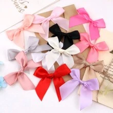 20pcs Solid Color Ribbon Bows & Flowers, Handmade DIY Hair Accessories, Suitable For Gift Wrapping, Phone Cases, Clothing Decorations - Multicolor - View 6