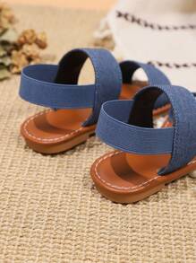 1 Cặp dép xăng đan phong cách La Mã cho bé trai/trẻ mới biết đi có khóa đôi, khóa chun sau, mũi tròn, đế bằng, chống trượt, giày đi biển thời trang và dễ thương cho bé trai và bé gái từ 3-15 tuổi, phong cách mùa hè mới cho gia đình phù hợp - Màu xanh nhạt - Xem 7