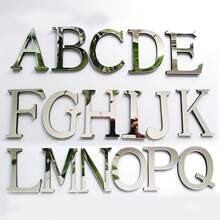 1pcdecorative Alphabet, English Letters 3D Acrylic Mirror Stickers, Love Characters Home Decoration Wall Stickers Letters Signs Self Adhesive Personalised Combination Of English Text Birthday - Multicolor - View 3