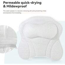 Bath Tub Cushion, Bath Cushion For Neck And Back Support With Powerful Suction Cups, Soft Spa Bath Cushion