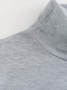 Men's Solid Color Minimalist Crew Neck Long Sleeve T-Shirt, Casual Daily Wear - Light Grey - View 4