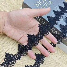 Cinta de encaje con borde de flor de 5 cm de ancho, adorno de estilo vintage, tela bordada, aplicación de costura, artesanía, decoración de boda y vestido de novia, DIY, decoración de ropa, bordado