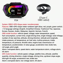 OBD2+GPS Digitale Auto Head-up-Anzeige Fahrtenschreiber Dualmodus Intelligenter Fahrzeugcomputer, Fehlercoderückstellung, Datenstromanzeige, Überschnellungsalarm, Geschwindigkeitsalarm, Auto Elektronisches Zubehör