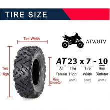All Terrain Tires 23x7-10 ATV Tires,ATV Tires 23x7-10, 4PR Sand Mud Off-Road Tires,Set Of 2 ATV Tires, Tubeless - 23x7-10 4PR - 查看 3