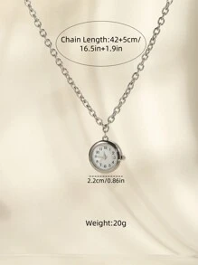 1 pezzo Orologio a pendente con quadrante rotondo al quarzo, adatto per uomo e donna, per uso quotidiano e da festa