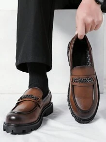 Mocassini uomo con suola spessa, polivalenti, scarpe casual eleganti da lavoro