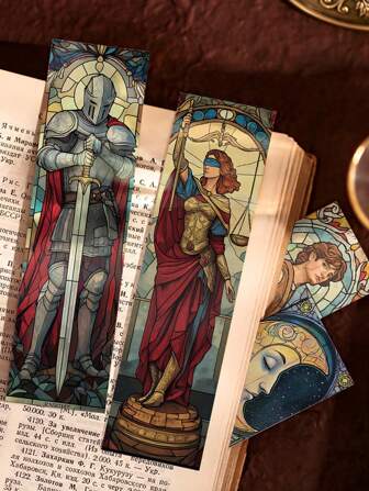 30 件彩色玻璃塔罗牌风格书签非常适合爱书人学校和办公室多功能卡片纸书签、学校用品、返校