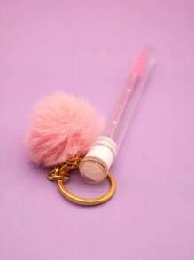 1/3/5pcs Fluffy Keychain Eyelash Brush Eyebrow Brush Eyelash Extension Tool, Portable For Travel And Makeup - Multicolor - View 5