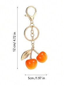 1PC New Fashion Crystal Cherry Pendant Metal Key Chain, Suitable For Daily Wear, For Bag Accessories, Can Send Family Gifts, Friends Gifts, Classmates Gifts, Lovers Gifts, Birthday Gifts, Teachers Gifts, Souvenirs
