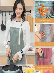 1pc Waterproof Aprons For Women With Pockets,Waterproof Kitchen Aprons Suitable For Cooking Baking Men Women