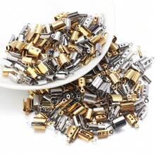 10/50pcs/Pack Stainless Steel Round Cord Clasp, 1/2/3/4/5mm Round Leather Cord Clasp, Round Crimp Beads, DIY Bracelet Necklace Phone Chain Jewelry Accessories - Round Rope Clip - View 3