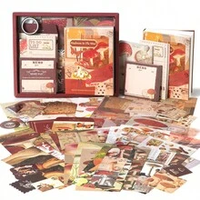 Scrapbooking Supplies Kit, Vintage Mushroom Aesthetic Scrapbook Kit For Bullet Junk Journal, ,A6 Grid Notebook Aesthetic Scrapbook Kit For Junk Journal, Birthday Craft Gift