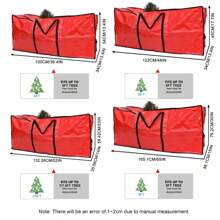 Christmas Tree Storage Bag Fits5 6 7 9 Ft Artificial Trees Plastic Waterproof Christmas Bag Durable Handles Labeling Card Slot - Red - View 6