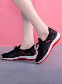 ISPORTE Zapatos deportivos para mujer sin cordones, transpirables y cómodos, zapatos deportivos con cordones de nuevo estilo que no son sofocantes y se pueden usar con cualquier estilo, adecuados para correr, hacer fitness, trabajar, etc. - Rojo - Ver 6