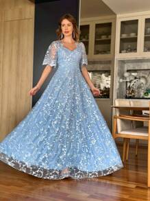 Aurora Blue Serenity Party Dress - Baby Blue - View 2